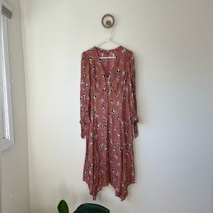 Rebecca Taylor Silk Blend Jacquard Floral Midi Dress